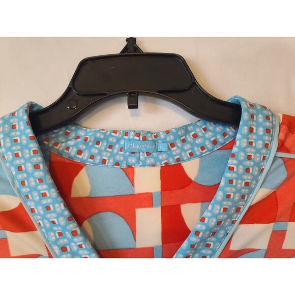J. McLaughlin Women's Blue Red Eclipse Emer Puff Sleeve Dress XL - Picture 6 of 8